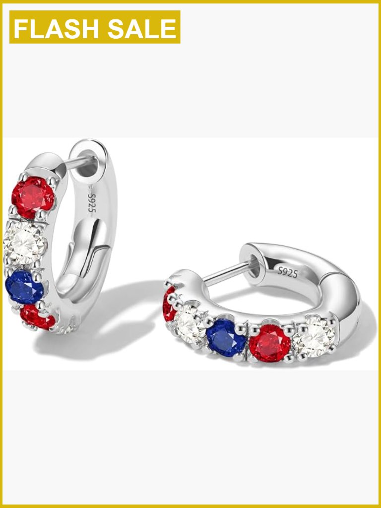 14k Gold Plated Small Hoop Earrings With Sterling Silver Post, Hypoallergenic